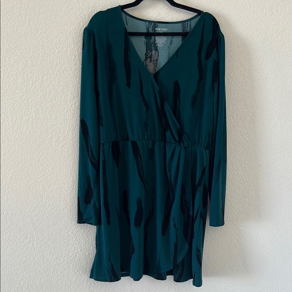 NINE WEST Teal and Black Women's Dress